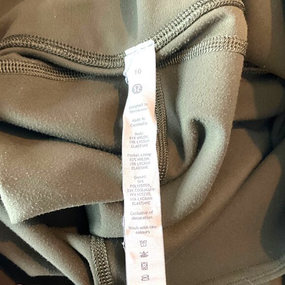 Lululemon Groove Super-High-Rise Flared Pant Nulu Dark Olive Size 10 - Picture 5 of 6